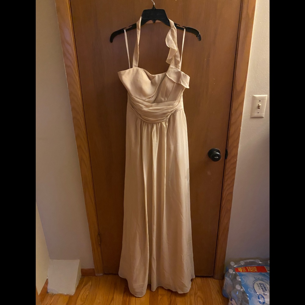 Light yellow long chiffon dress size M/S